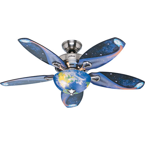 Discovery 48 inch Brushed Nickel with Rocket Stars/Black Blades Ceiling Fan
