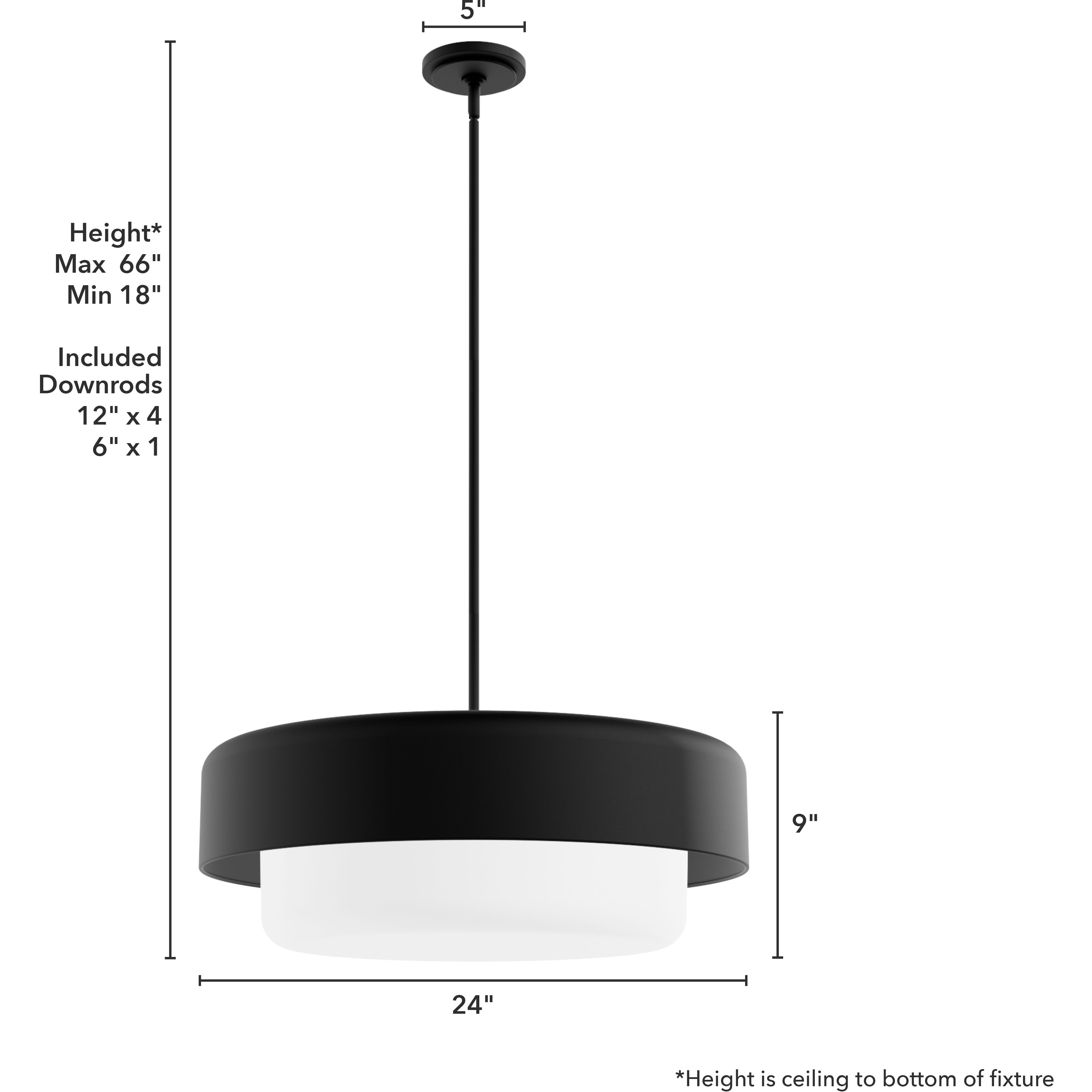 Station 4 Light 24 inch Natural Black Iron Pendant Ceiling Light, Large
