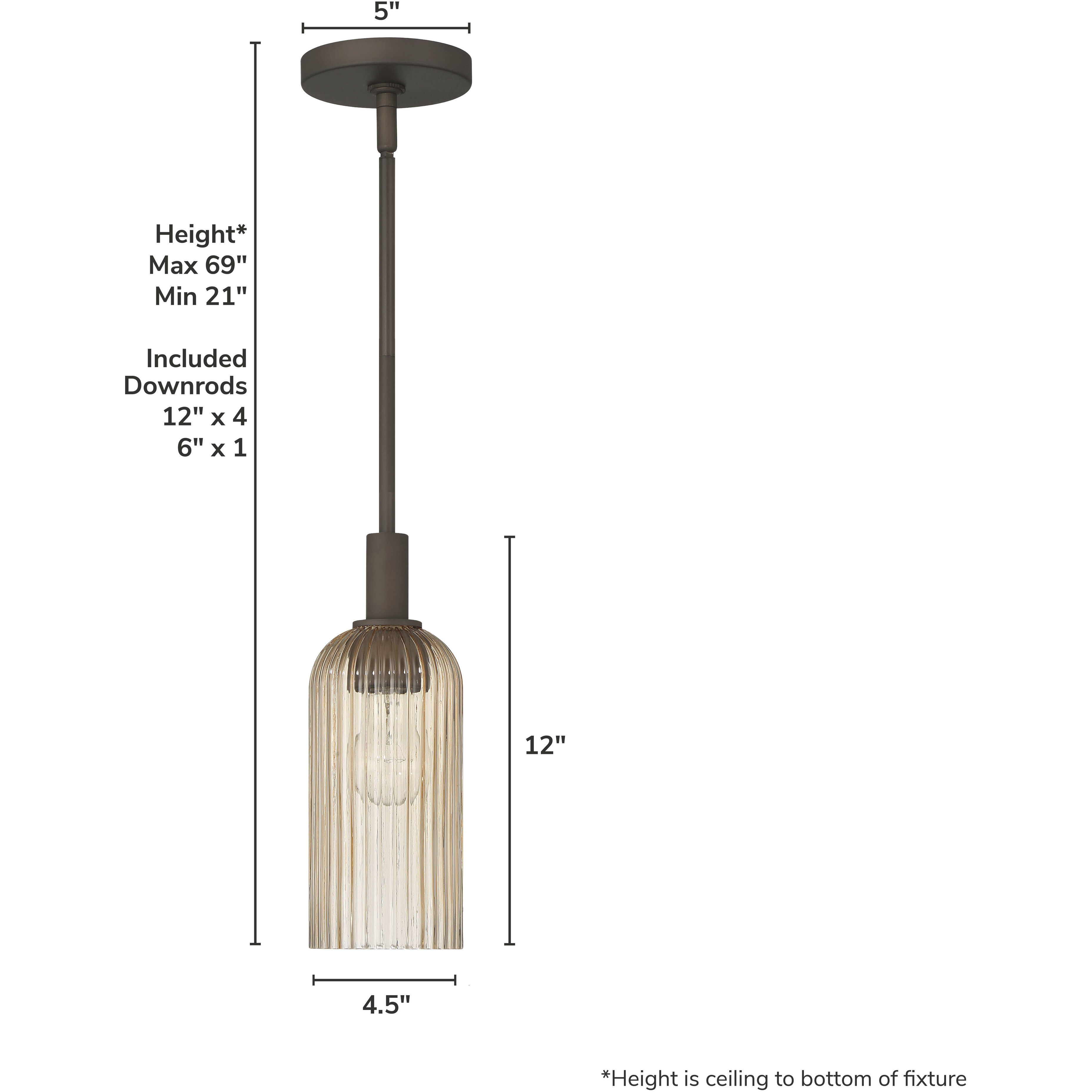 Beverly Glen 1 Light 4.5 inch Matte Bronze Pendant Ceiling Light, Mini