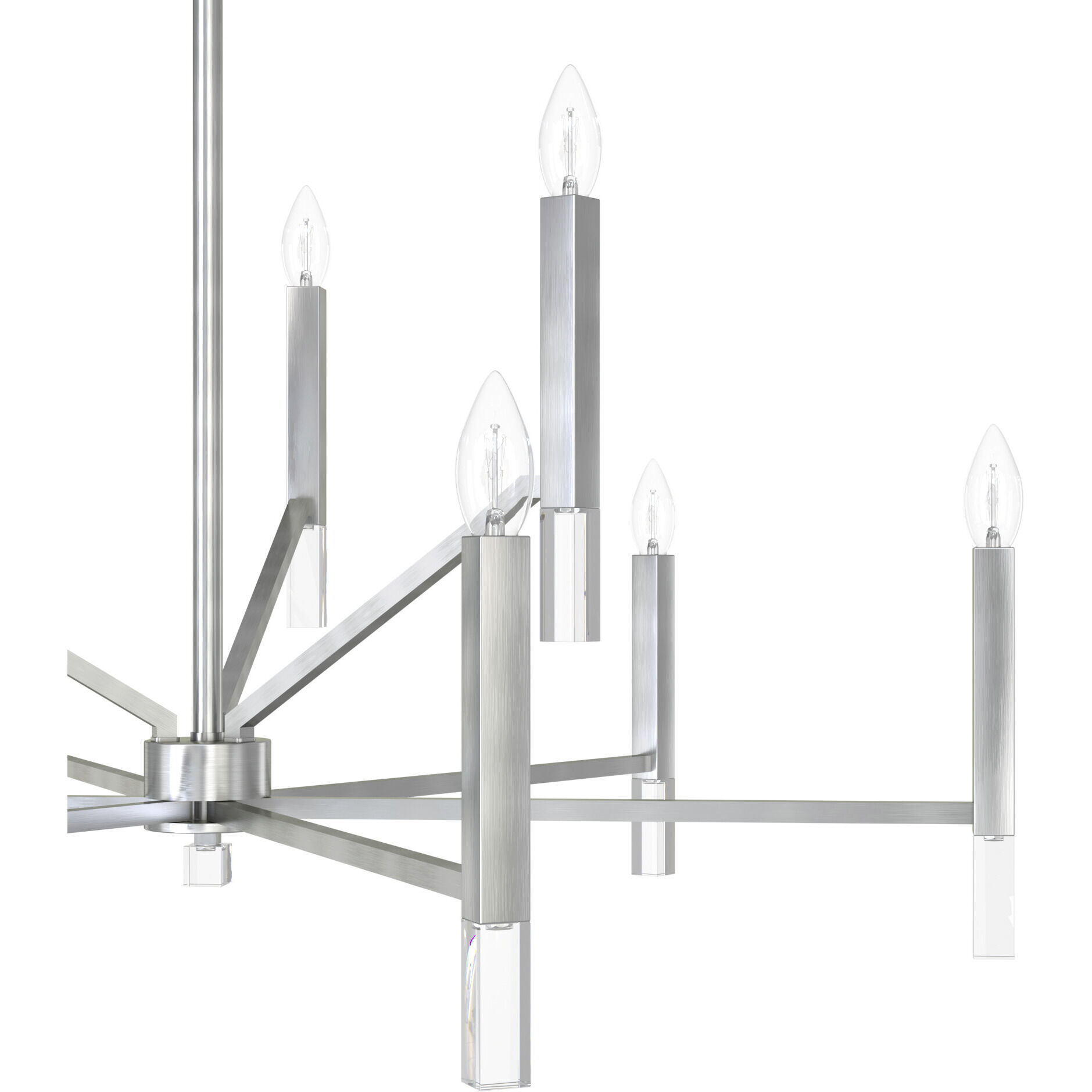 Sunjai 9 Light 40 inch Brushed Nickel Two Tier Chandelier Ceiling Light