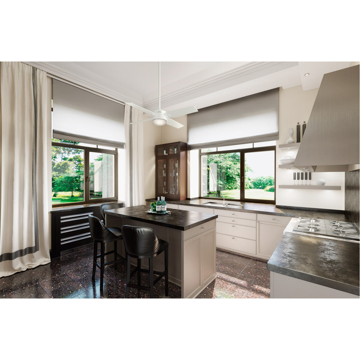 Mercado 50 inch Fresh White with Fresh White/Natural Wood Blades Ceiling Fan