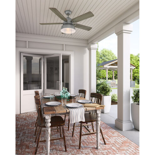 Mill Valley 52 inch Matte Silver with Grey Pine/Washed Walnut Blades Outdoor Ceiling Fan