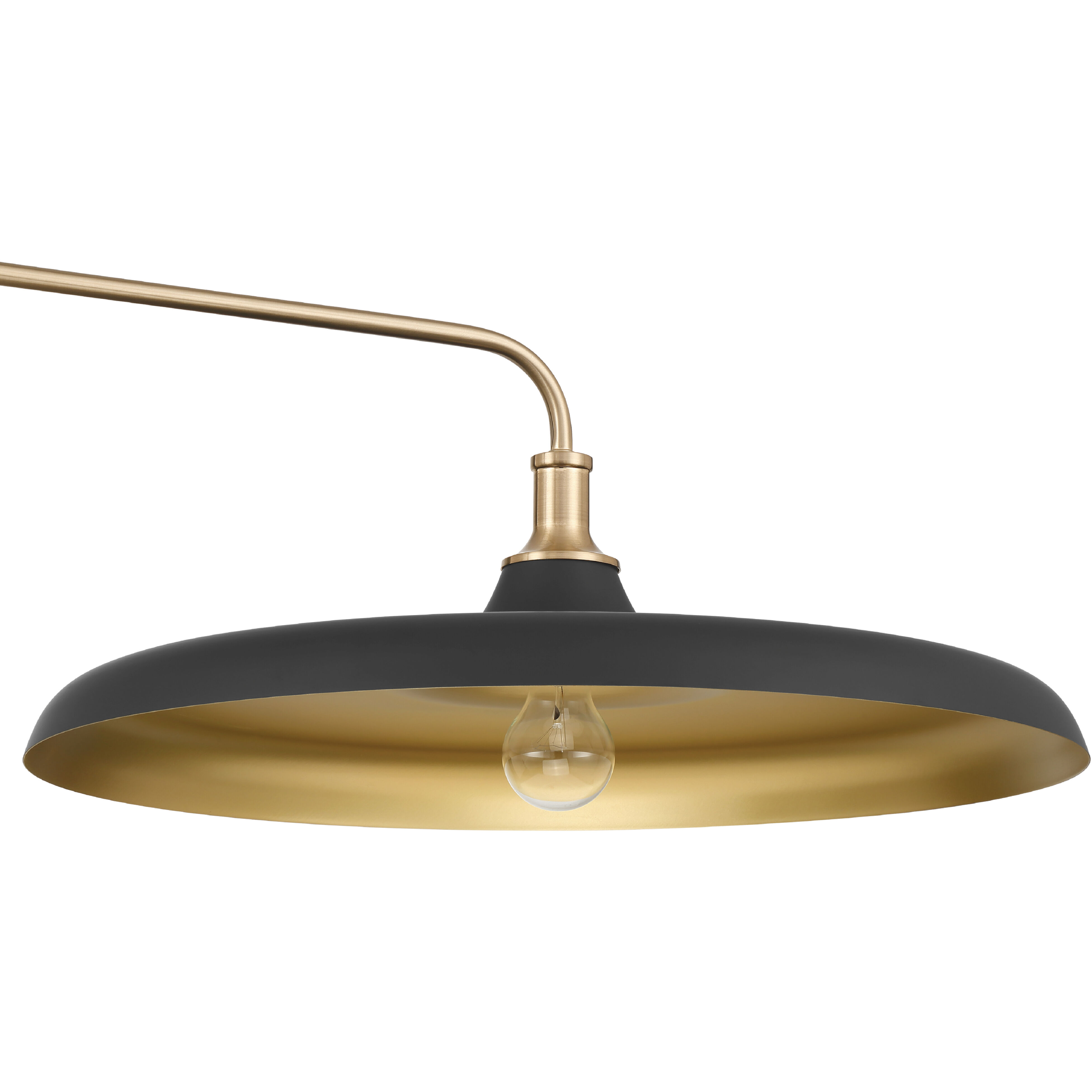 Moriso 2 Light 57 inch Matte Black and Modern Brass Linear Chandelier Ceiling Light, Large