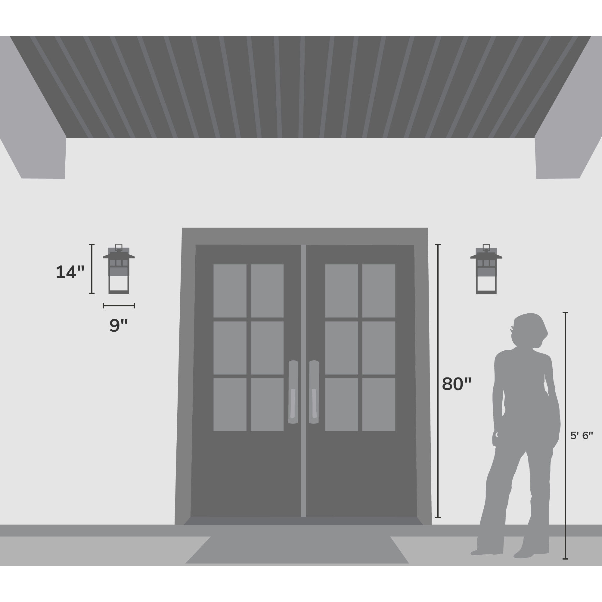 Yancy House 1 Light 14 inch Matte Black Outdoor Wall Light, Medium