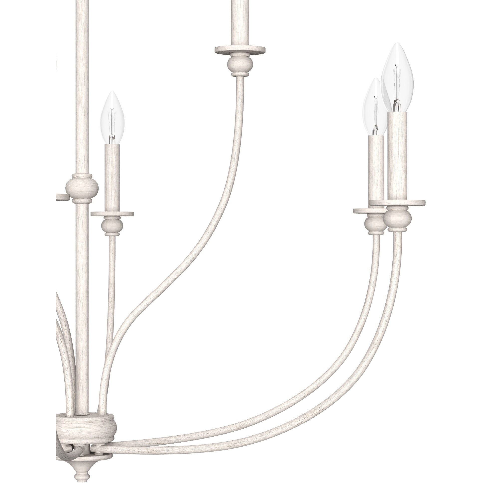Southcrest 9 Light 36 inch Distressed White 2-Tier Chandelier Ceiling Light