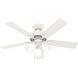 Swanson 44 inch Fresh White with Fresh White/Natural Wood Blades Ceiling Fan