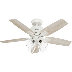 Gatlinburg 44 inch Matte White with Light Oak/Fresh White Blades Ceiling Fan