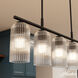 Beverly Glen 5 Light 36.5 inch Matte Black Linear Chandelier Ceiling Light, Medium