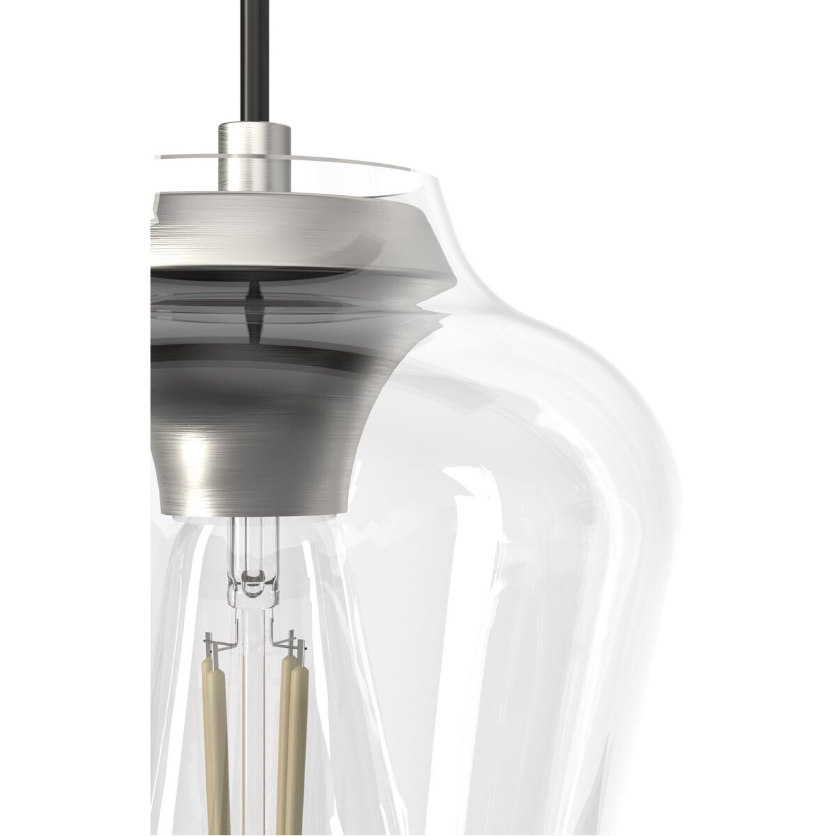 Vidria 3 Light 7 inch Brushed Nickel Linear Cluster Pendant Ceiling Light