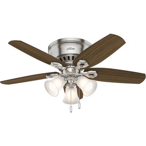 Builder 42 inch Brushed Nickel with Brazilian Cherry/Harvest Mahogany Blades Ceiling Fan, Low Profile