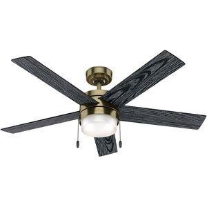 Claudette 52 inch Modern Brass with Salted Black/Matte Black Blades Ceiling Fan