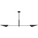 Merian 2 Light 65.5 inch Matte Black Linear Chandelier Ceiling Light, Extra Large
