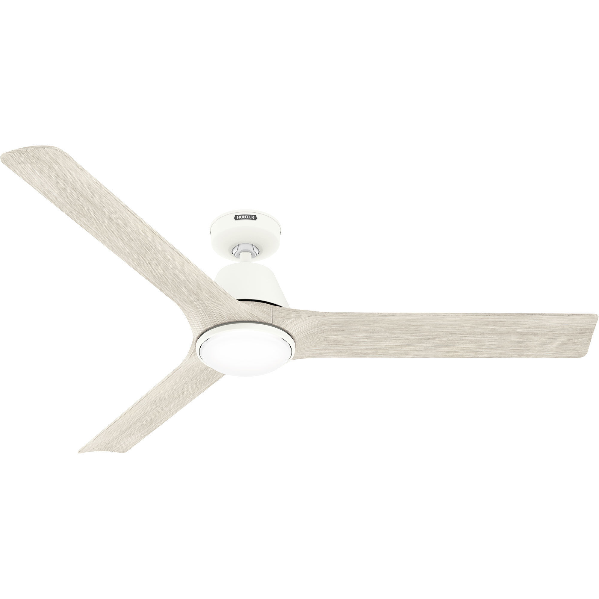 Aeronaut 60 inch Matte White with Brushed Light Oak Blades Outdoor Ceiling Fan