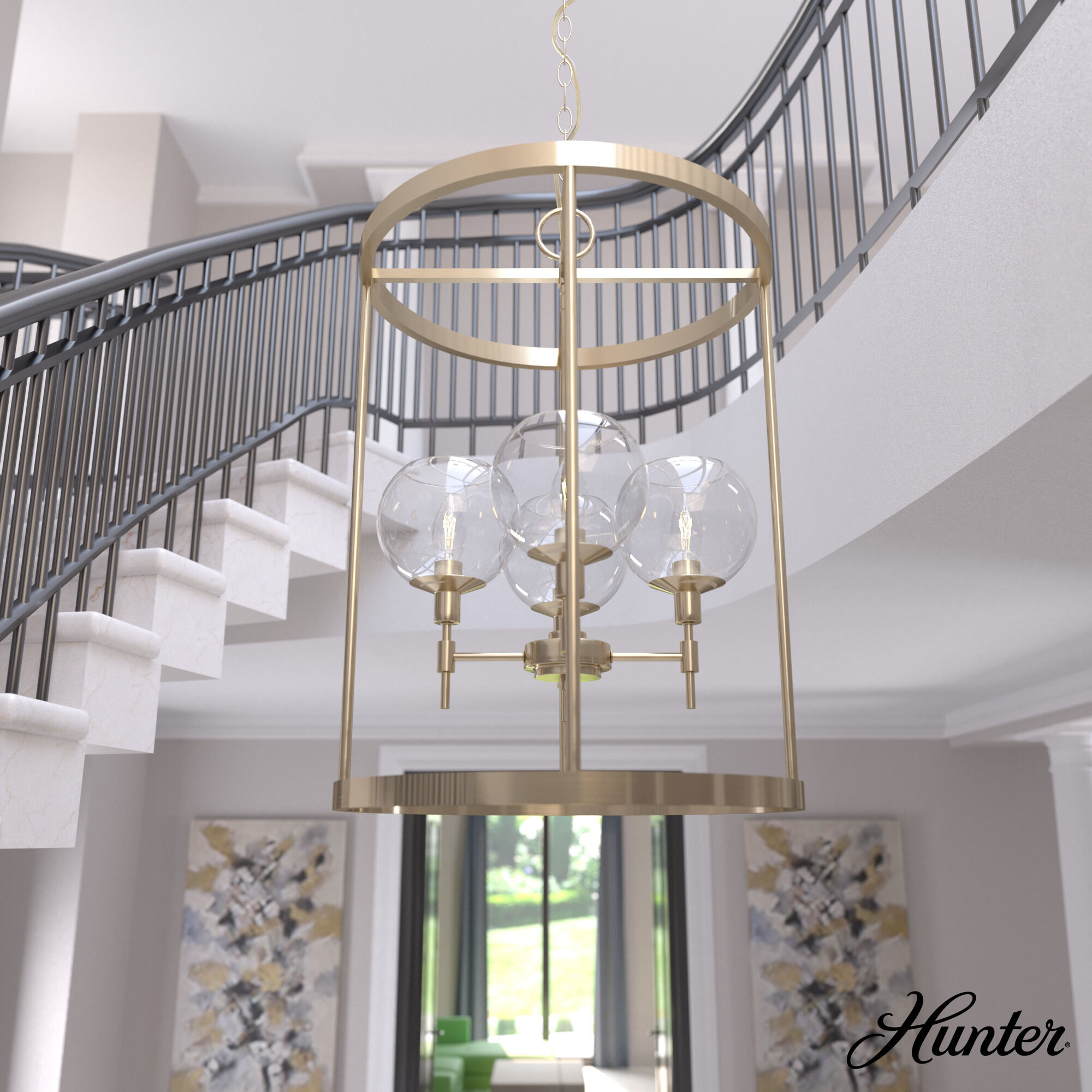 Xidane 4 Light 19 inch Alturas Gold Foyer Pendant Ceiling Light