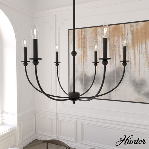 Southcrest 6 Light 30 inch Flat Matte Black Chandelier Ceiling Light