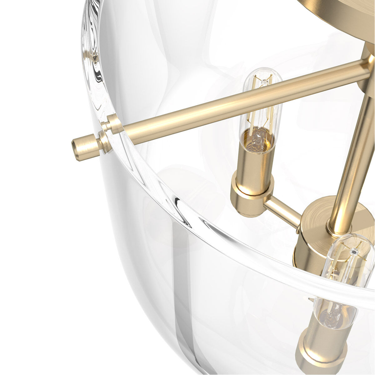 Sacha 3 Light 11 inch Alturas Gold Semi-Flush Mount Ceiling Light