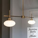 Getty 2 Light 52 inch Luxe Gold Linear Chandelier Ceiling Light, Large