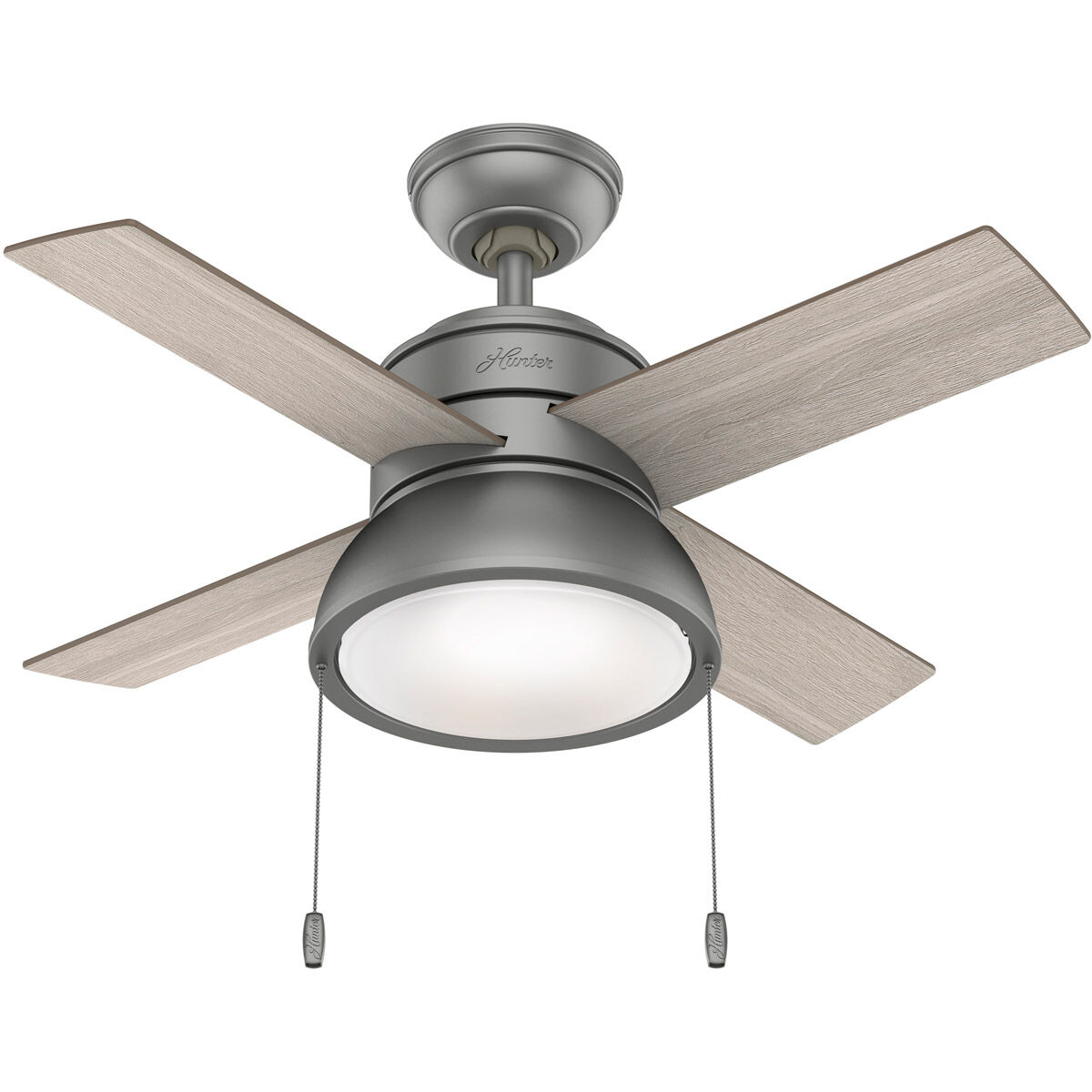 Loki 36 inch Matte Silver with Light Gray Oak/Warm Grey Oak Blades Ceiling Fan
