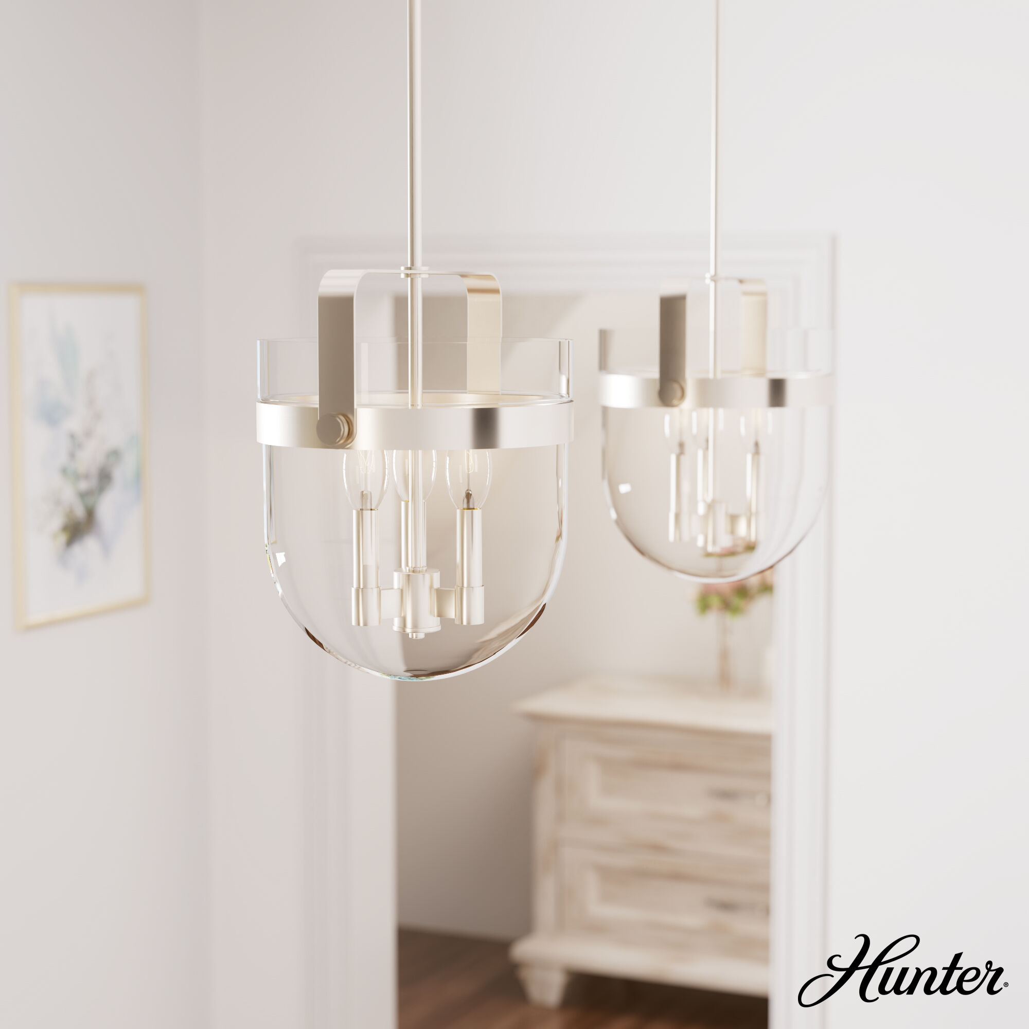 Karloff 3 Light 11.75 inch Brushed Nickel Pendant Ceiling Light