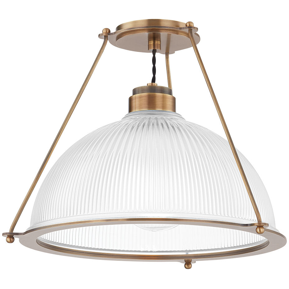 Glint 1 Light 17.75 inch Patina Brass Semi Flush Ceiling Light