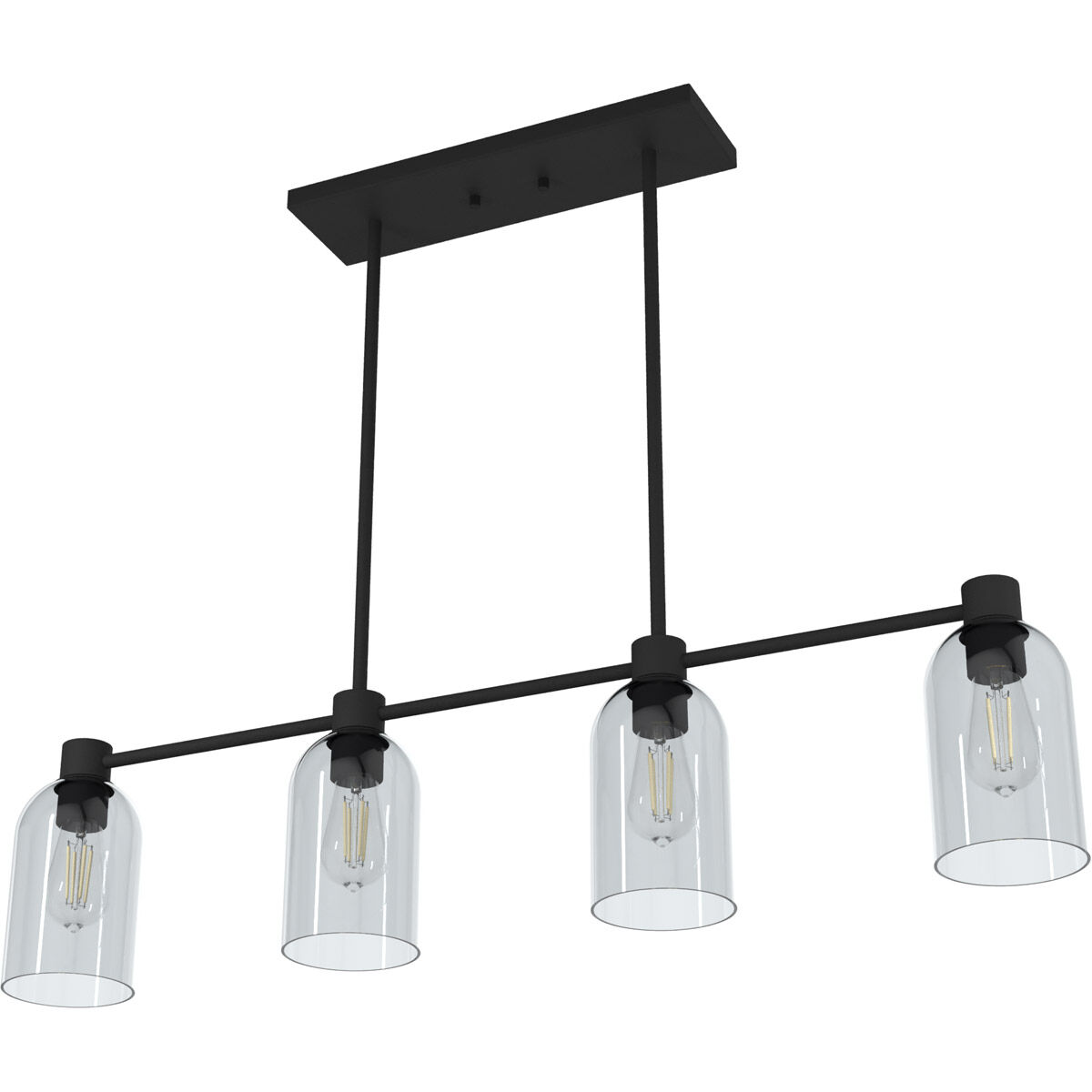 Lochemeade 4 Light 38 inch Natural Iron Linear Chandelier Ceiling Light