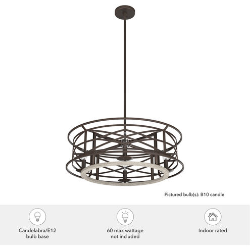 Langwood 4 Light 24 inch Onyx Bengal and Barnwood Chandelier Ceiling Light