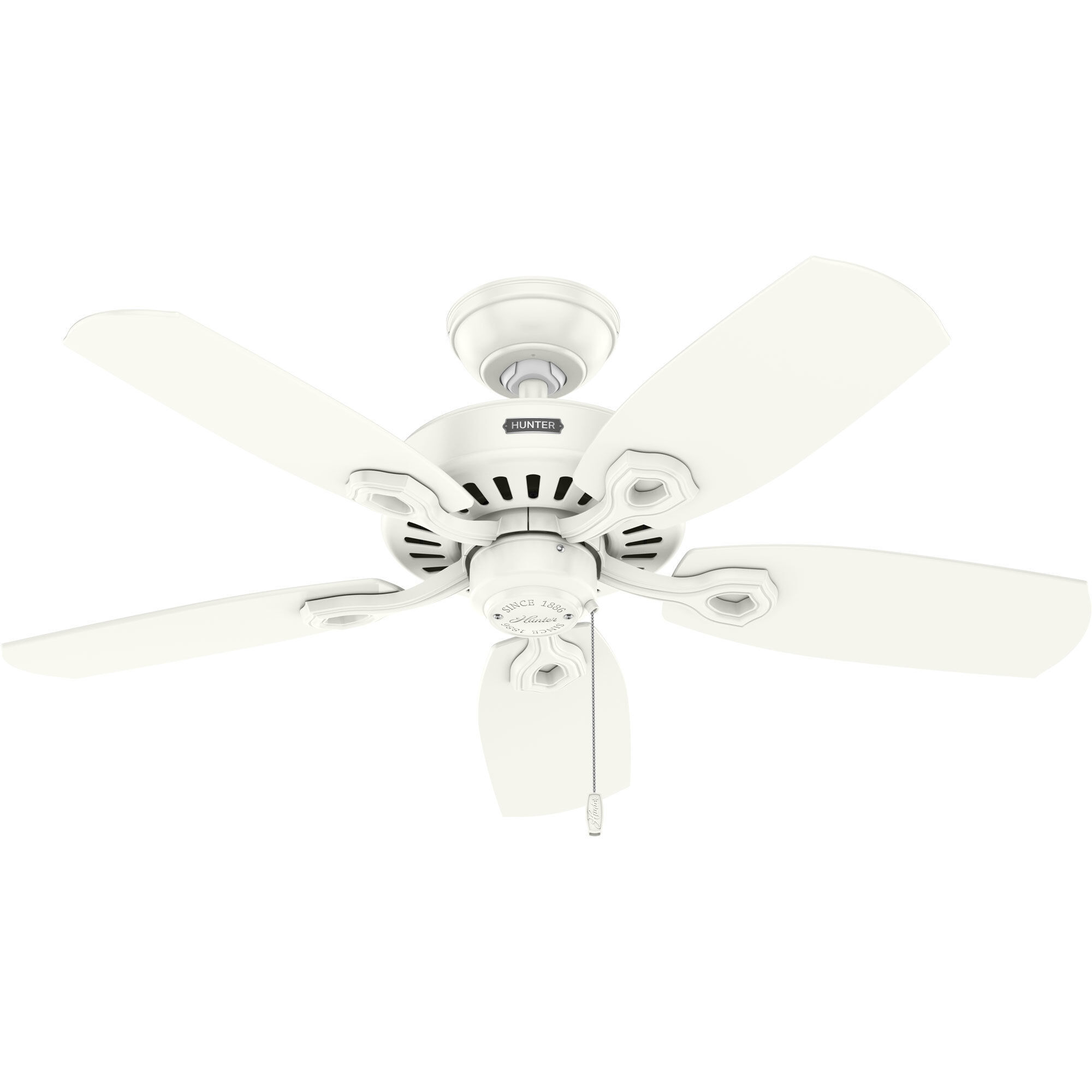 Builder Elite 42 inch Fresh White with Fresh White/Light Oak Blades Ceiling Fan
