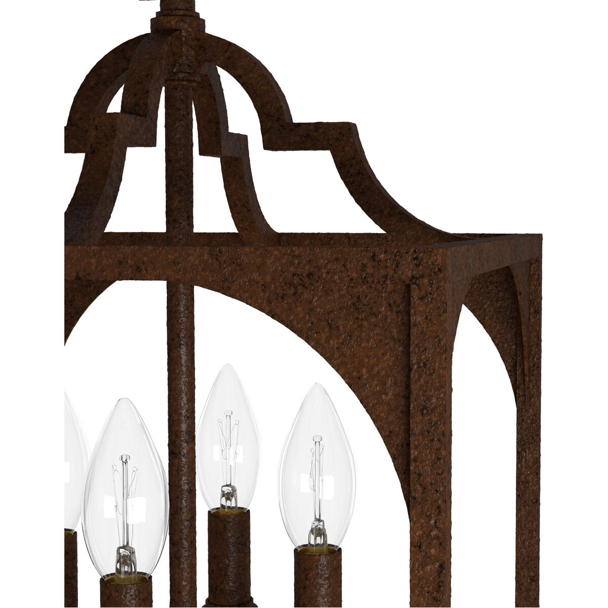 Highland Hill 4 Light 12 inch Textured Rust Pendant Ceiling Light