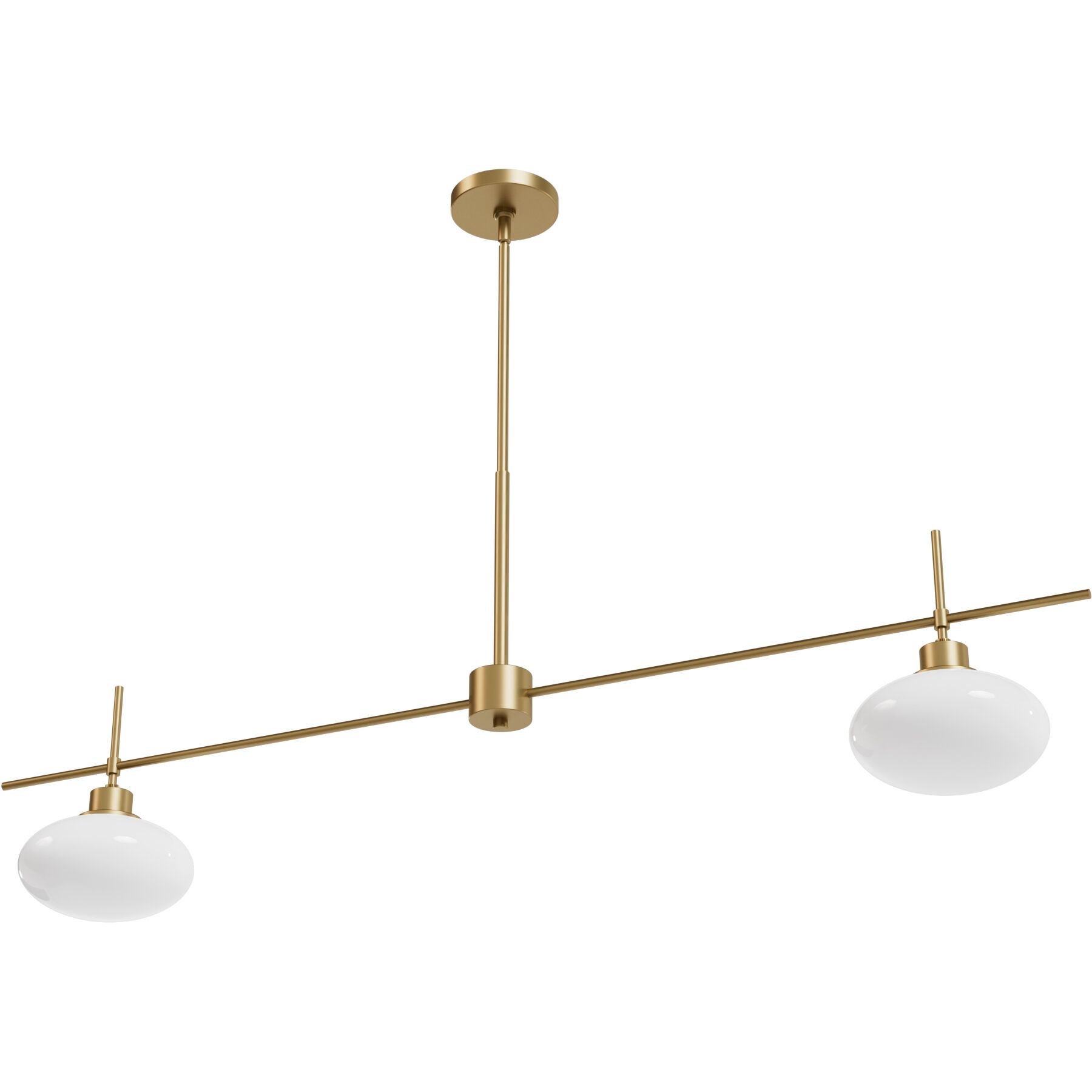 Getty 2 Light 52 inch Luxe Gold Linear Chandelier Ceiling Light, Large