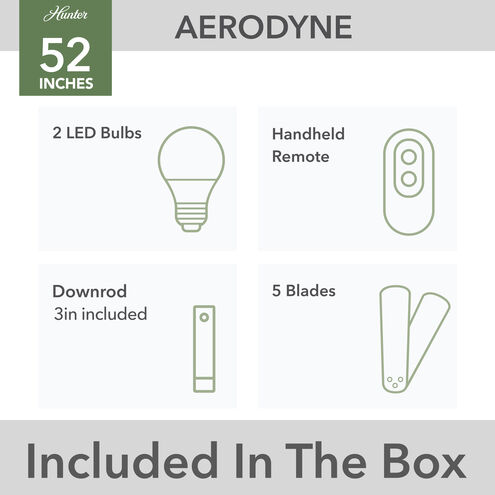 Aerodyne 52 inch Dove Grey Ceiling Fan
