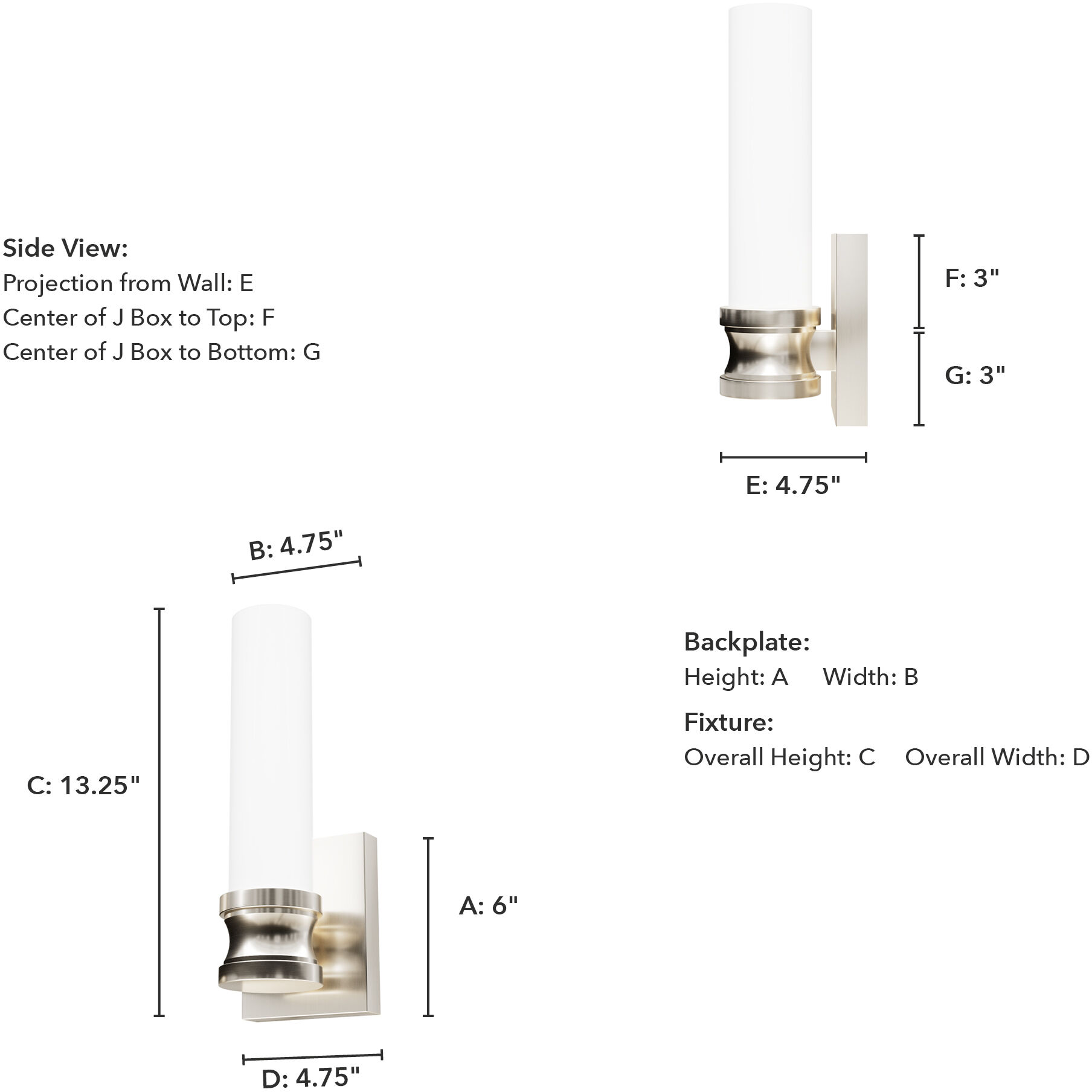 Lenlock 1 Light 4.75 inch Brushed Nickel Wall Sconce Wall Light