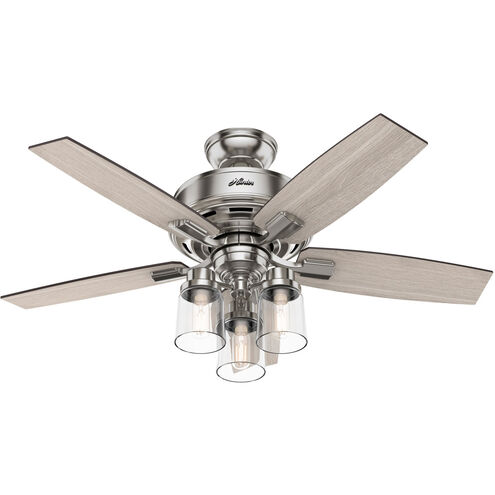 Bennett 44 inch Brushed Nickel with Grey Walnut/Light Grey Oak Blades Ceiling Fan