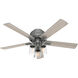 Hartland 52 inch Matte Silver with Light Gray Oak Blades Ceiling Fan