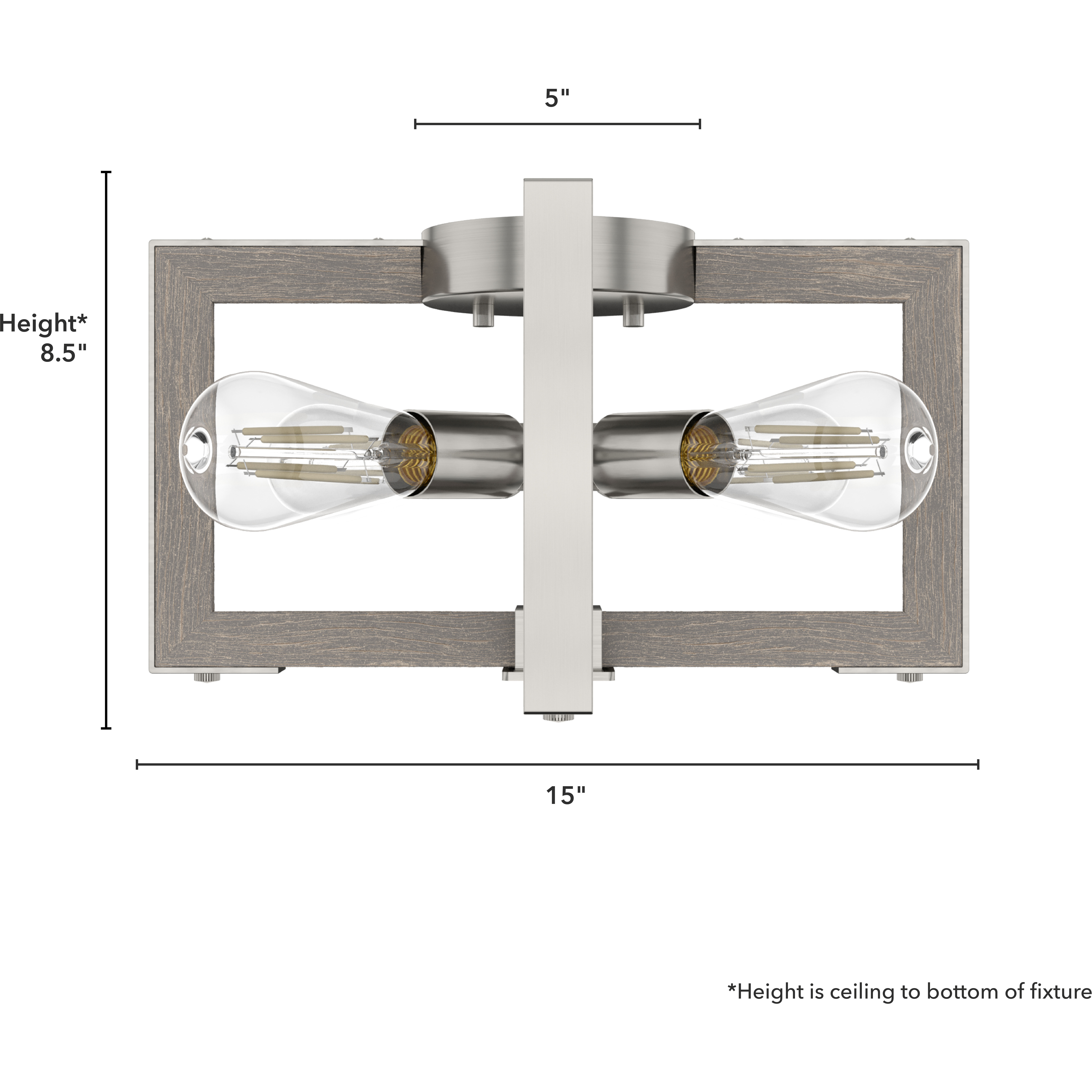 Woodburn 4 Light 8.5 inch Brushed Nickel Flush Mount Ceiling Light