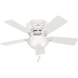 Haskell 42 inch Fresh White with Fresh White/Light Oak Blades Ceiling Fan, Low Profile