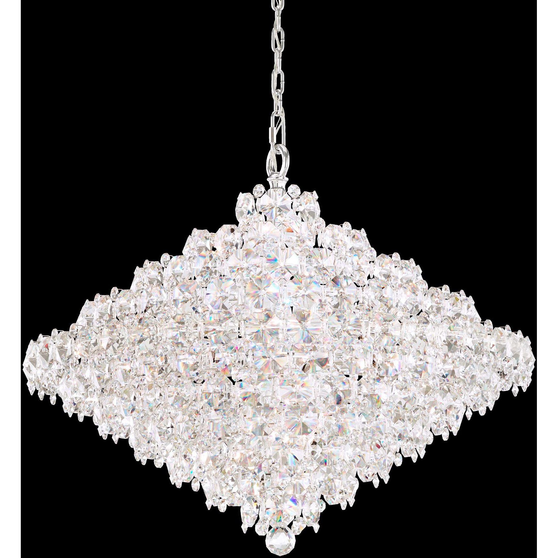 Baronet 28 Light Polished Stainless Steel Pendant Ceiling Light in Radiance