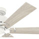 Gilrock 52 inch Matte White with Light Oak/Golden Maple Blades Ceiling Fan