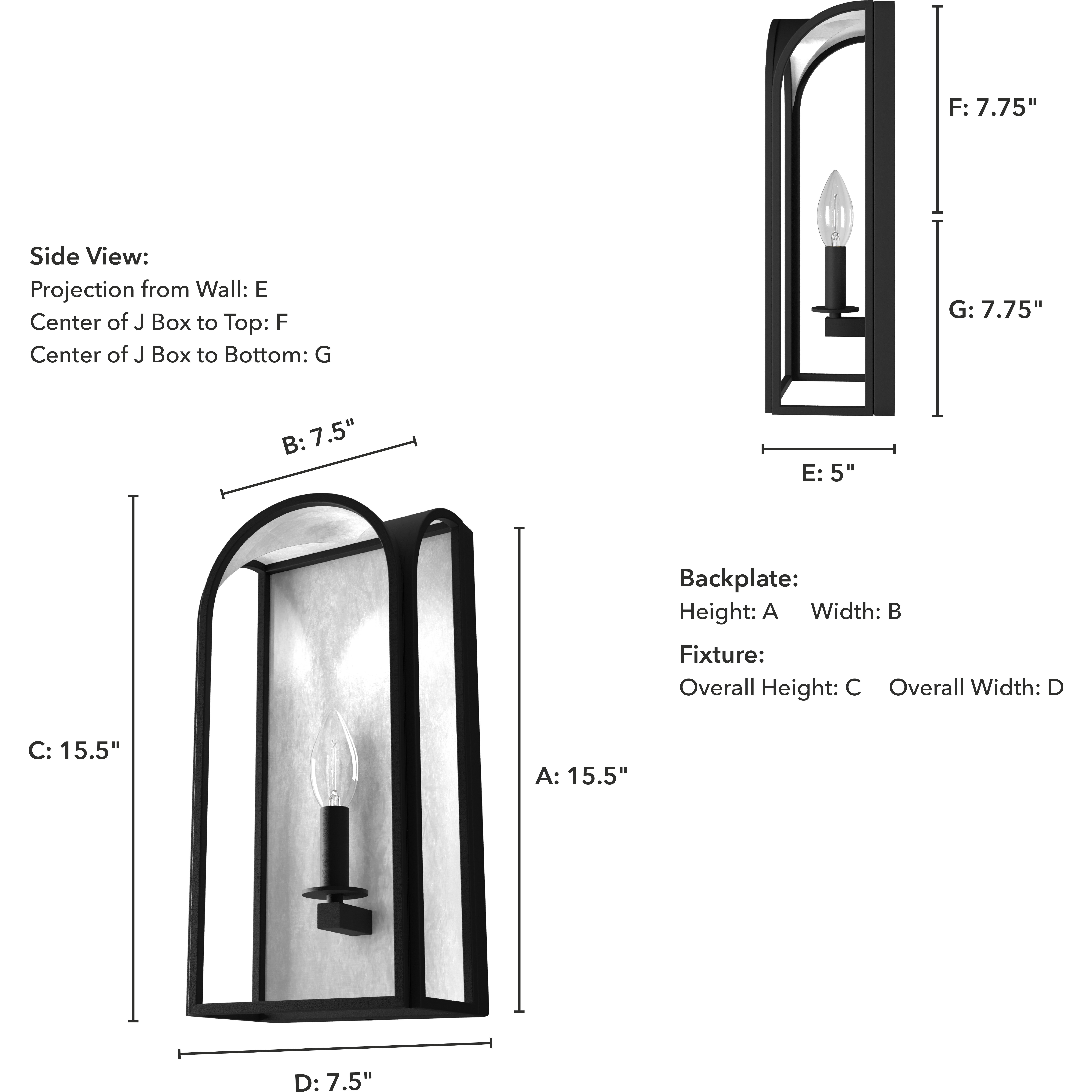 Dukestown 1 Light 8 inch Natural Iron Wall Sconce Wall Light