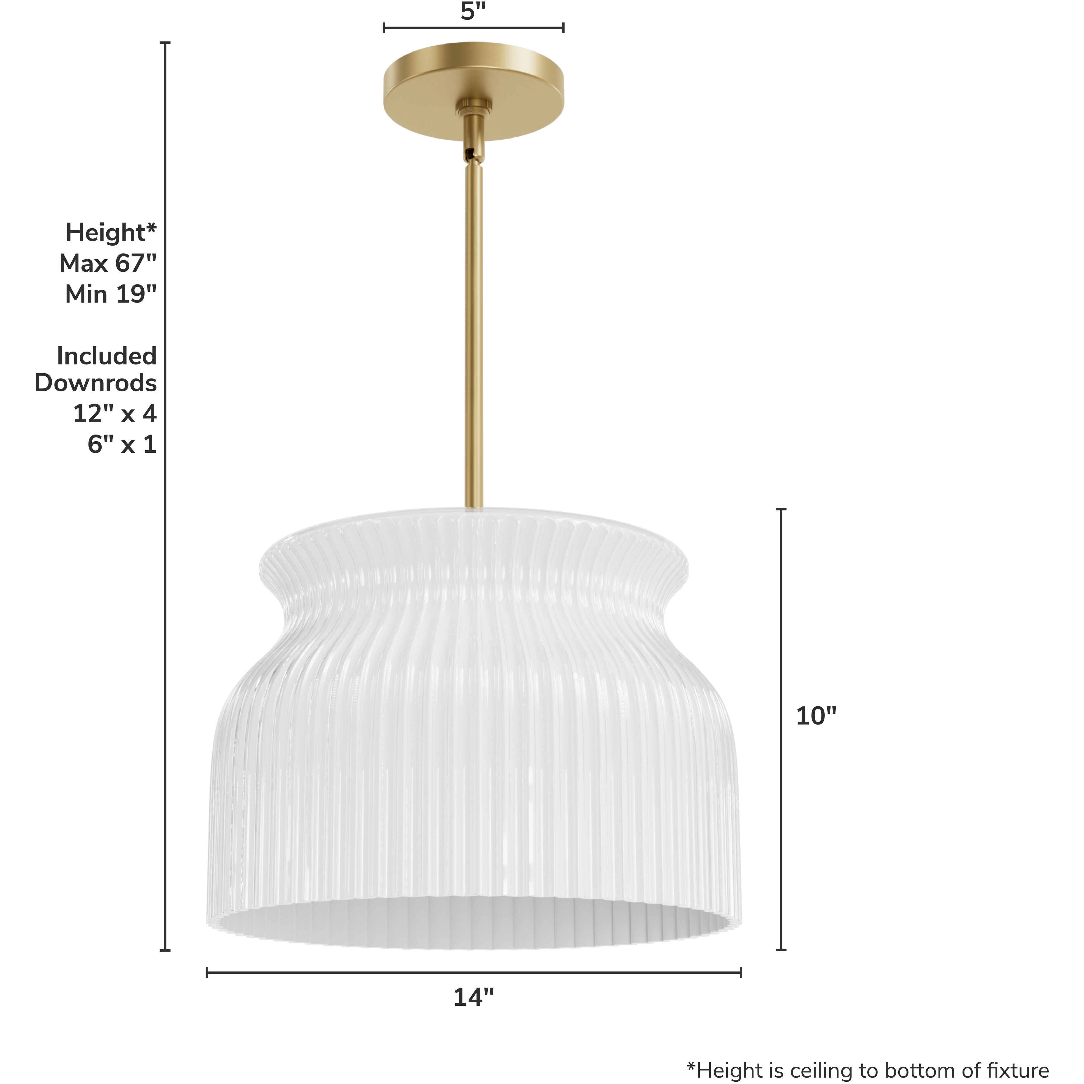 Harlowe 1 Light 14 inch Luxe Gold Pendant Ceiling Light, Medium