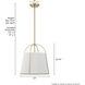 Atmore 3 Light 15 inch Alturas Gold Pendant Ceiling Light, Large