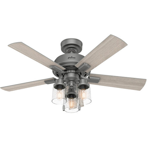 Hartland 44 inch Matte Silver with Light Gray Oak Blades Ceiling Fan