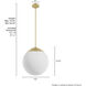 Hepburn 3 Light 16 inch Modern Brass Pendant Ceiling Light