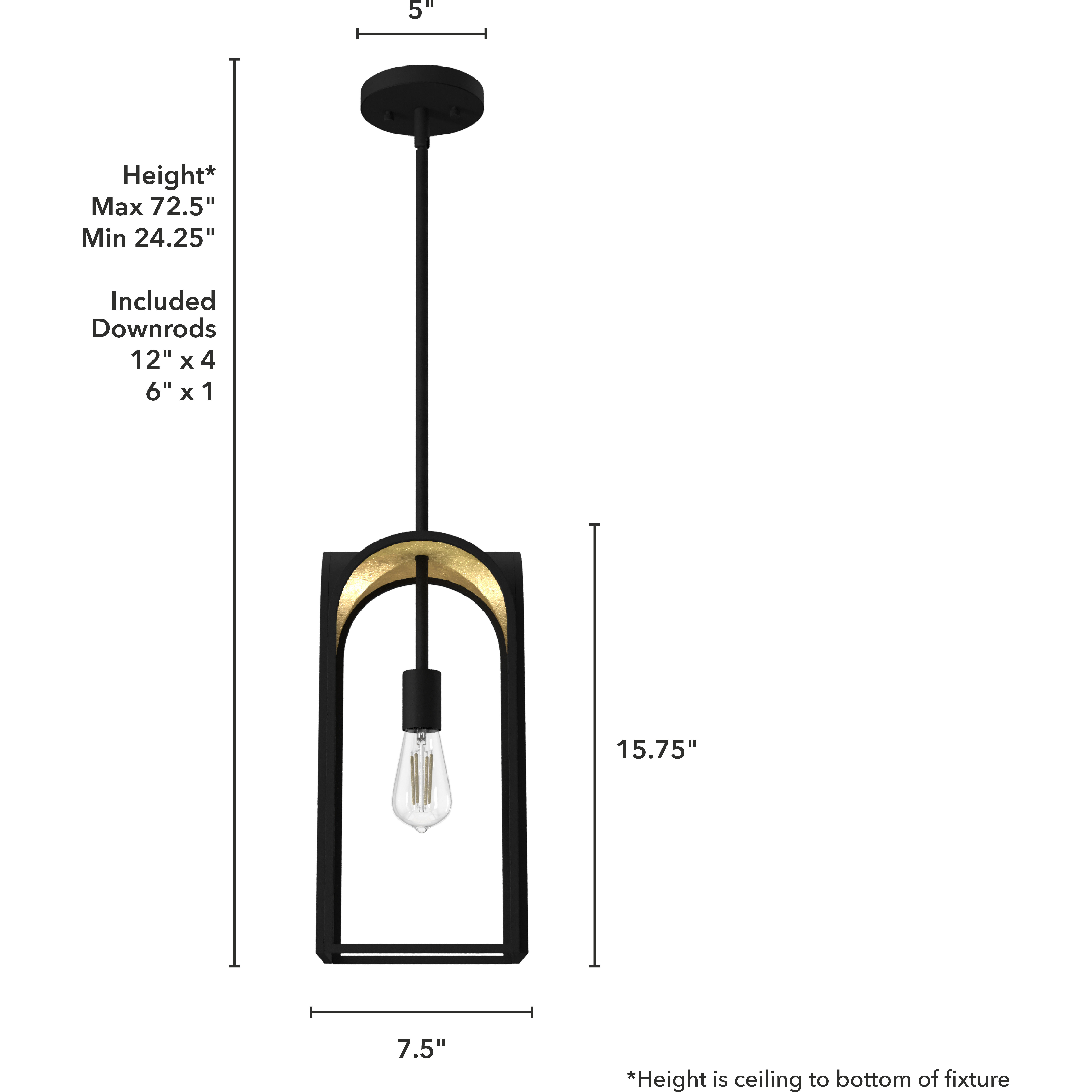 Dukestown 1 Light 8 inch Natural Iron Mini Pendant Ceiling Light