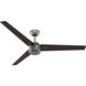 Cassius 60 inch Matte Silver with Matte Silver/Black Willow Blades Outdoor Ceiling Fan