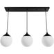 Hepburn 3 Light 7.25 inch Matte Black Linear Cluster Pendant Ceiling Light, Medium