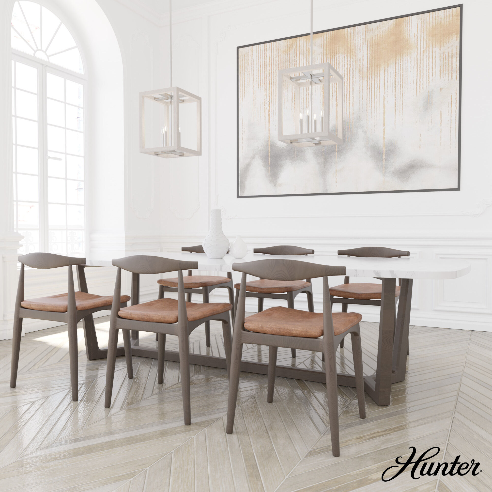 Squire Manor 4 Light 12 inch Distressed White Pendant Ceiling Light