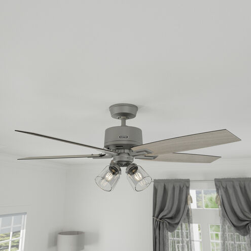 Gatlinburg 52 inch Matte Silver with Light Gray Oak Blades Ceiling Fan