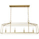 Fair Oaks 4 Light 40 inch Luxe Gold Linear Chandelier Ceiling Light, Medium