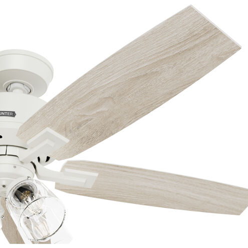Gatlinburg 52 inch Matte White with Light Oak/Fresh White Blades Ceiling Fan