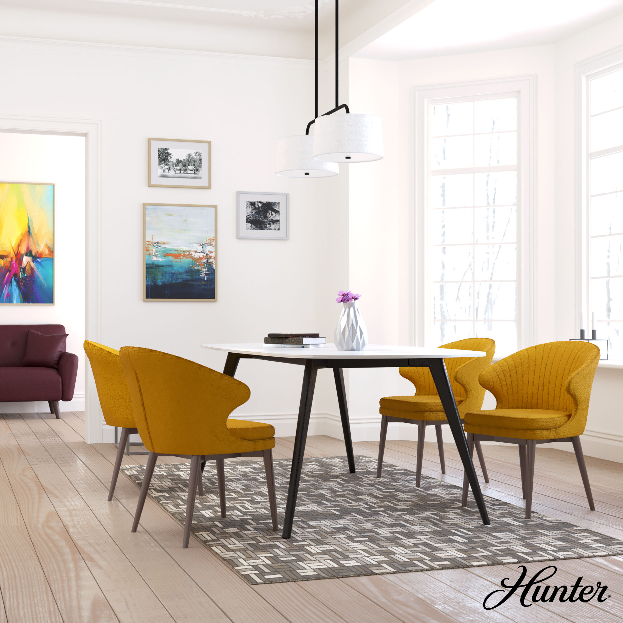 Cottage Hill 4 Light 37 inch Natural Black Iron Linear Chandelier Ceiling Light